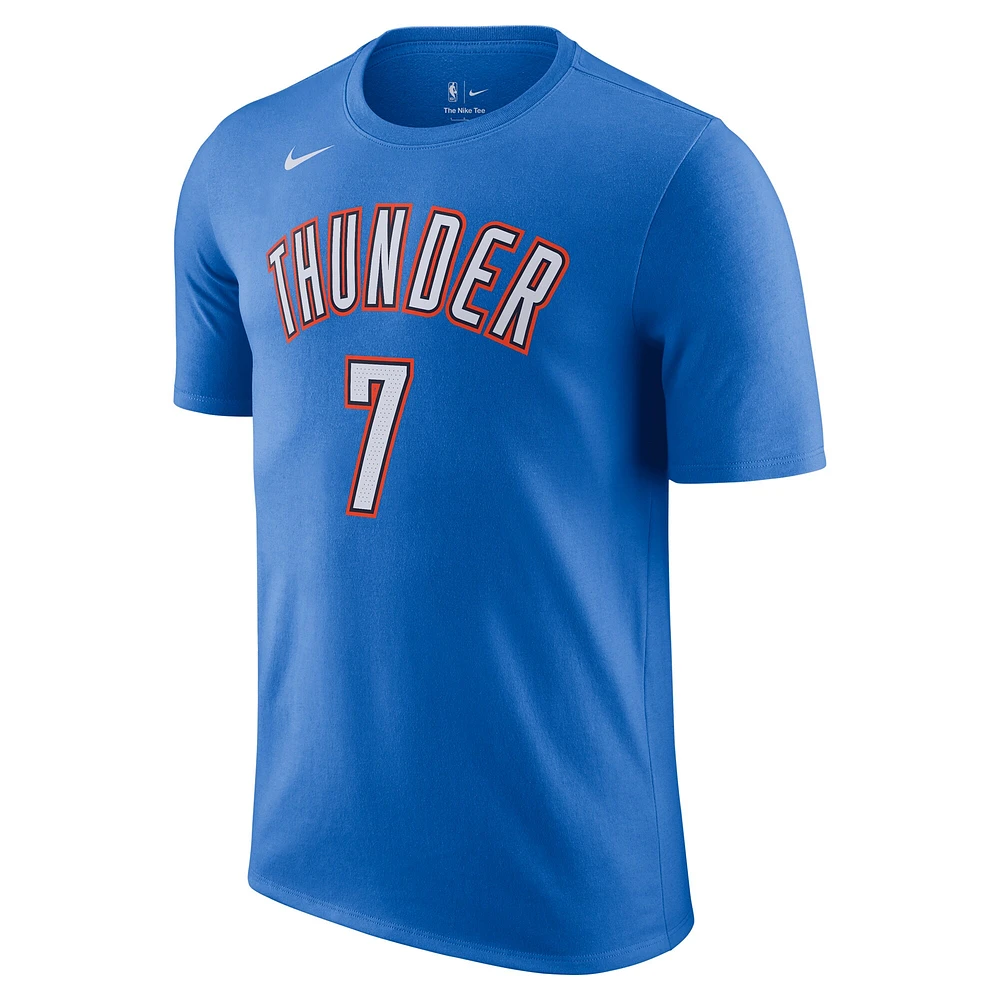 Men's Nike Chet Holmgren Blue Oklahoma City Thunder Icon Edition Name & Number T-Shirt