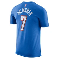 Men's Nike Chet Holmgren Blue Oklahoma City Thunder Icon Edition Name & Number T-Shirt