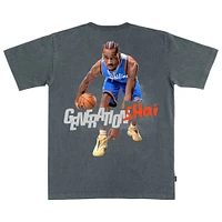 Unisex SLAM Shai Gilgeous-Alexander Charcoal Oklahoma City Thunder February/March 2025 Cover Graphic Remix T-Shirt