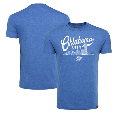 T-shirt triple mélange confortable et super doux Sportiqe d'Oklahoma City Thunder unisexe, bleu