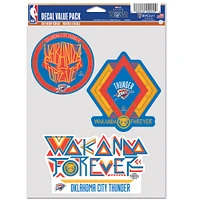WinCraft Oklahoma City Thunder Three-Pack Black Panther 2 Fan Decal Set