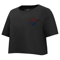 Women's Pro Standard Black Oklahoma City Thunder Jewels Boxy Cropped T-Shirt