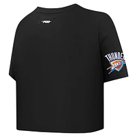 Women's Pro Standard Black Oklahoma City Thunder Jewels Boxy Cropped T-Shirt