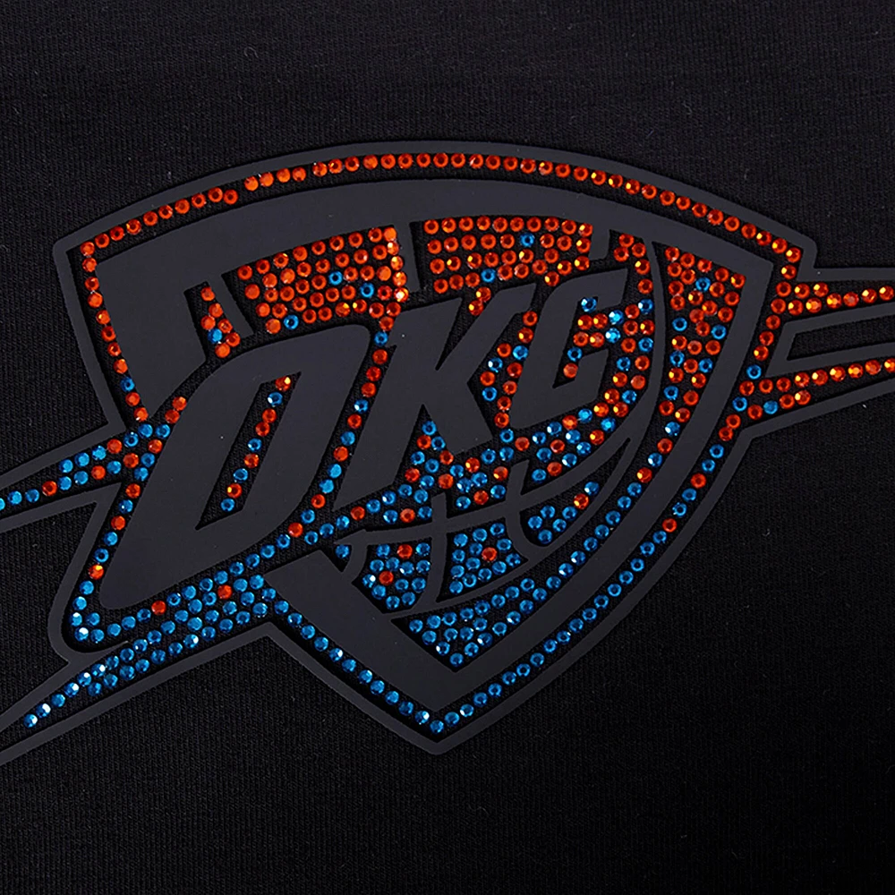 Women's Pro Standard Black Oklahoma City Thunder Jewels Boxy Cropped T-Shirt