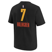 Youth Nike Chet Holmgren Black Oklahoma City Thunder 2024/25 Edition Name & Number T-Shirt