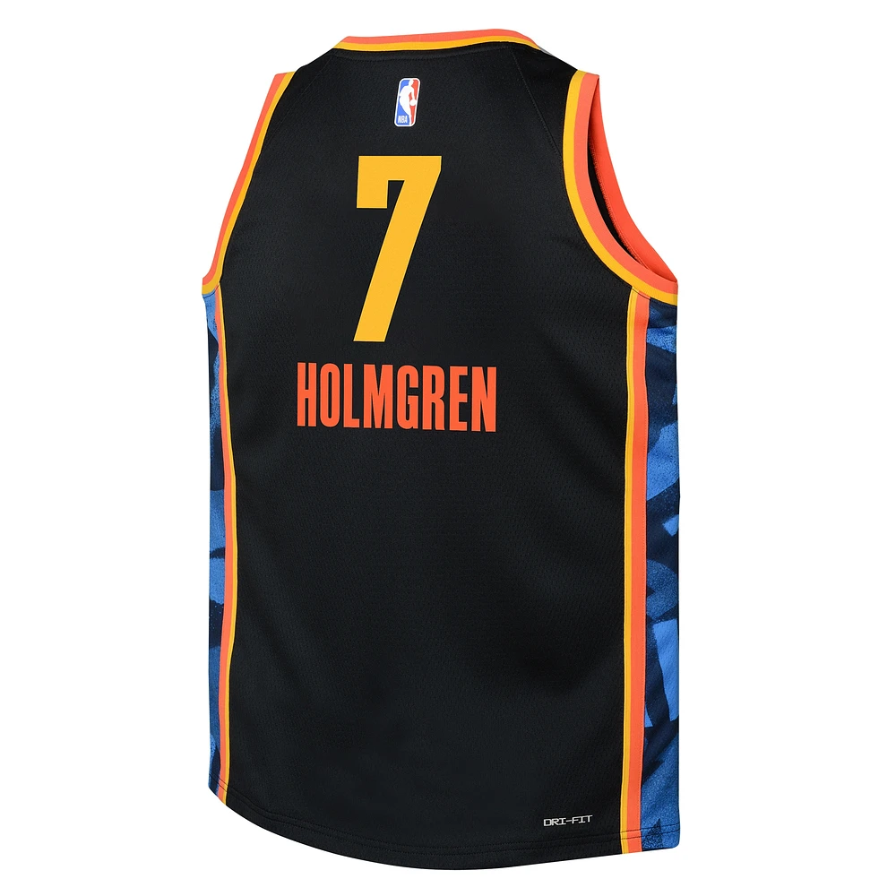 Youth Nike Chet Holmgren Black Oklahoma City Thunder 2024/25 Swingman Player Jersey - Edition