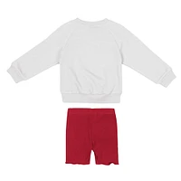 Ensemble sweat-shirt et short en polaire Beta pour filles Colosseum blanc/cramoisi Oklahoma Sooners