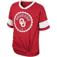 Girls Youth Colosseum Crimson Oklahoma Sooners Tomika Tie-Front V-Neck T-Shirt