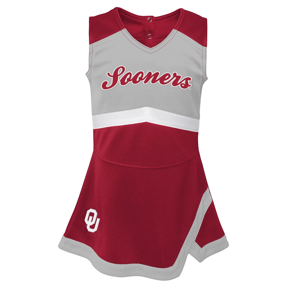 Girls Youth Crimson/Gray Oklahoma Sooners Cheer Captain Jumper Dress