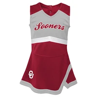 Girls Youth Crimson/Gray Oklahoma Sooners Cheer Captain Jumper Dress