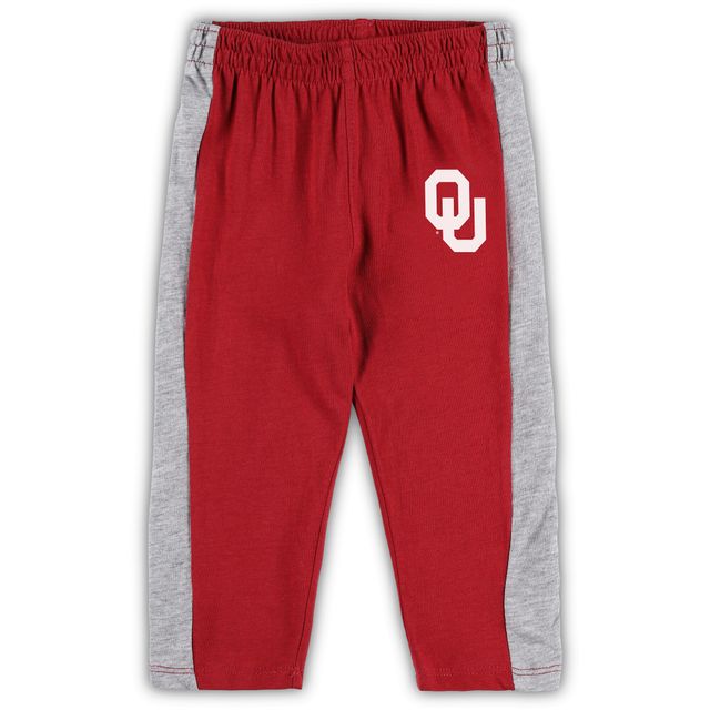 Ensemble body et pantalon de survêtement à manches longues Little Kicker Oklahoma Sooners gris chiné/cramoisi pour bébé
