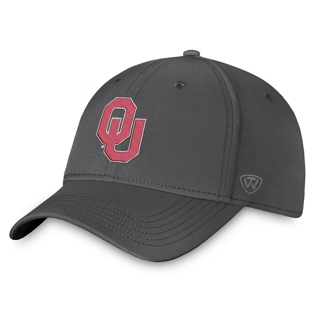 Men's Top of the World  Charcoal Oklahoma Sooners Trainer Adjustable Hat