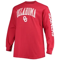 Men's Champion Crimson Oklahoma Sooners Big & Tall 2-Hit Long Sleeve T-Shirt