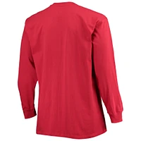 Men's Champion Crimson Oklahoma Sooners Big & Tall 2-Hit Long Sleeve T-Shirt