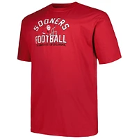 Men's Champion Crimson Oklahoma Sooners Big & Tall Football Helmet T-Shirt
