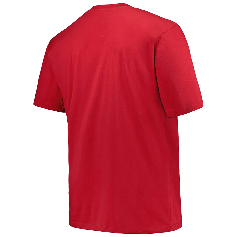 Men's Champion Crimson Oklahoma Sooners Big & Tall Football Helmet T-Shirt