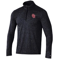 Men's Champion Heathered Black Oklahoma Sooners Field Day Team Quarter-Zip Jacket