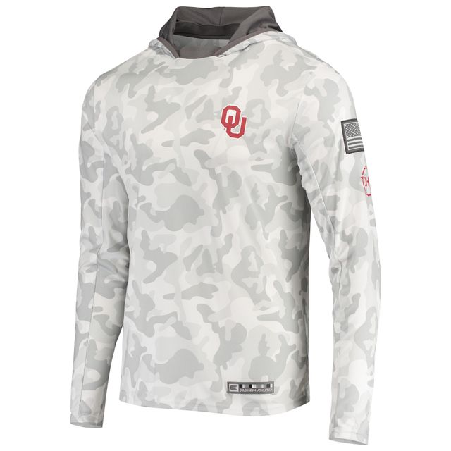 Colosseum Arctic Camo Oklahoma Sooners OHT Military Appreciation Sweat à capuche manches longues pour homme