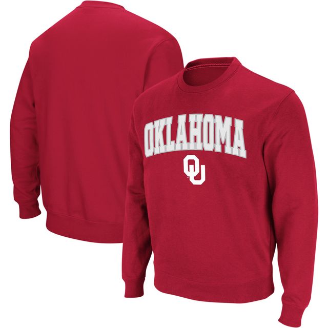 Colosseum Crimson Oklahoma Sooners Arch & Logo Crew Neck Sweat-shirt pour homme