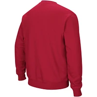 Men's Colosseum Crimson Oklahoma Sooners Arch & Logo Crew Neck Sweatshirt