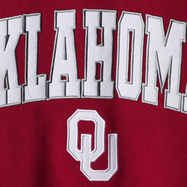 Colosseum Crimson Oklahoma Sooners Arch & Logo Crew Neck Sweat-shirt pour homme