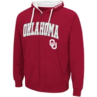 Men's Colosseum Crimson Oklahoma Sooners Big & Tall Full-Zip Hoodie