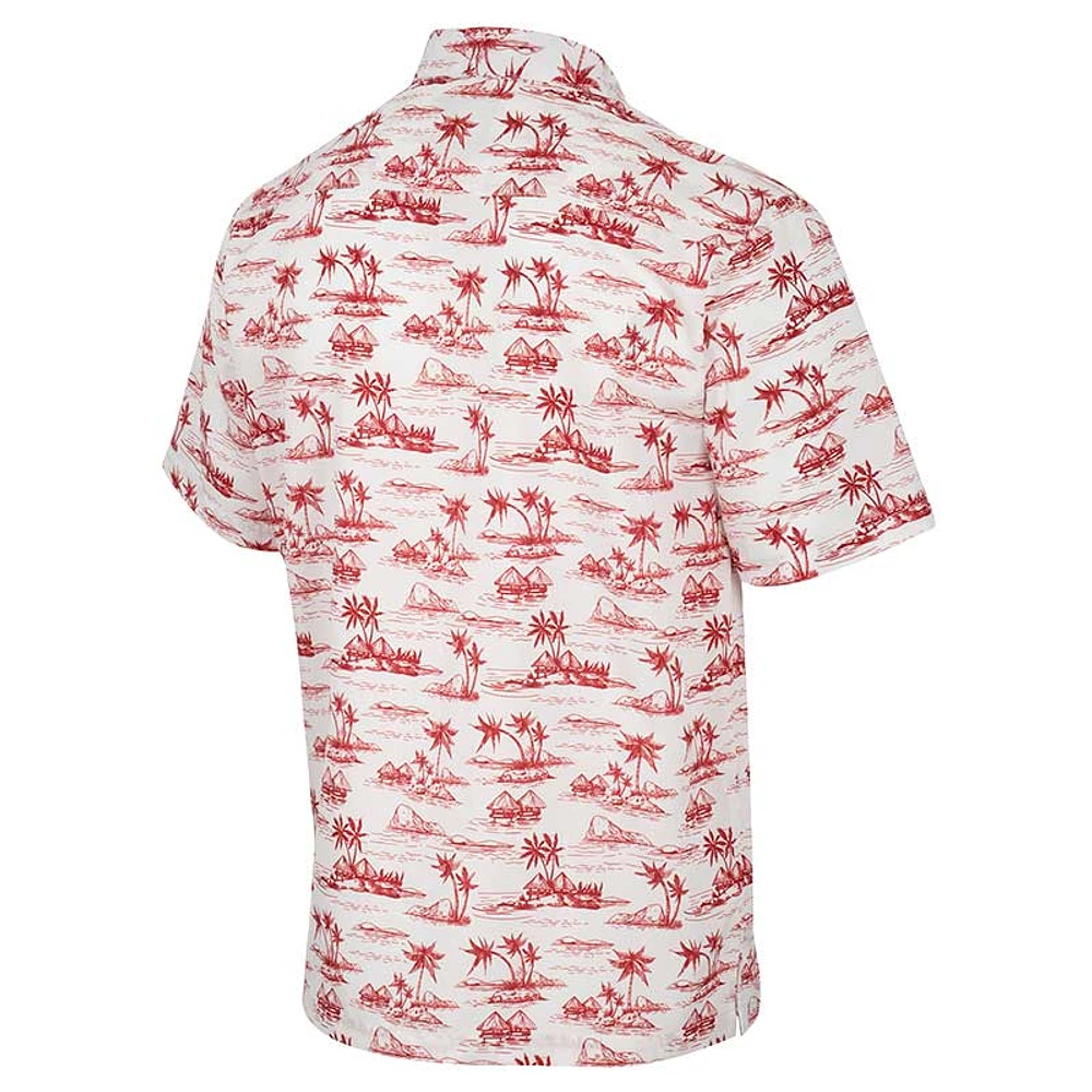 Chemise boutonnée Colosseum Oklahoma Sooners Spontaneous is Romantic Camp pour homme, blanc