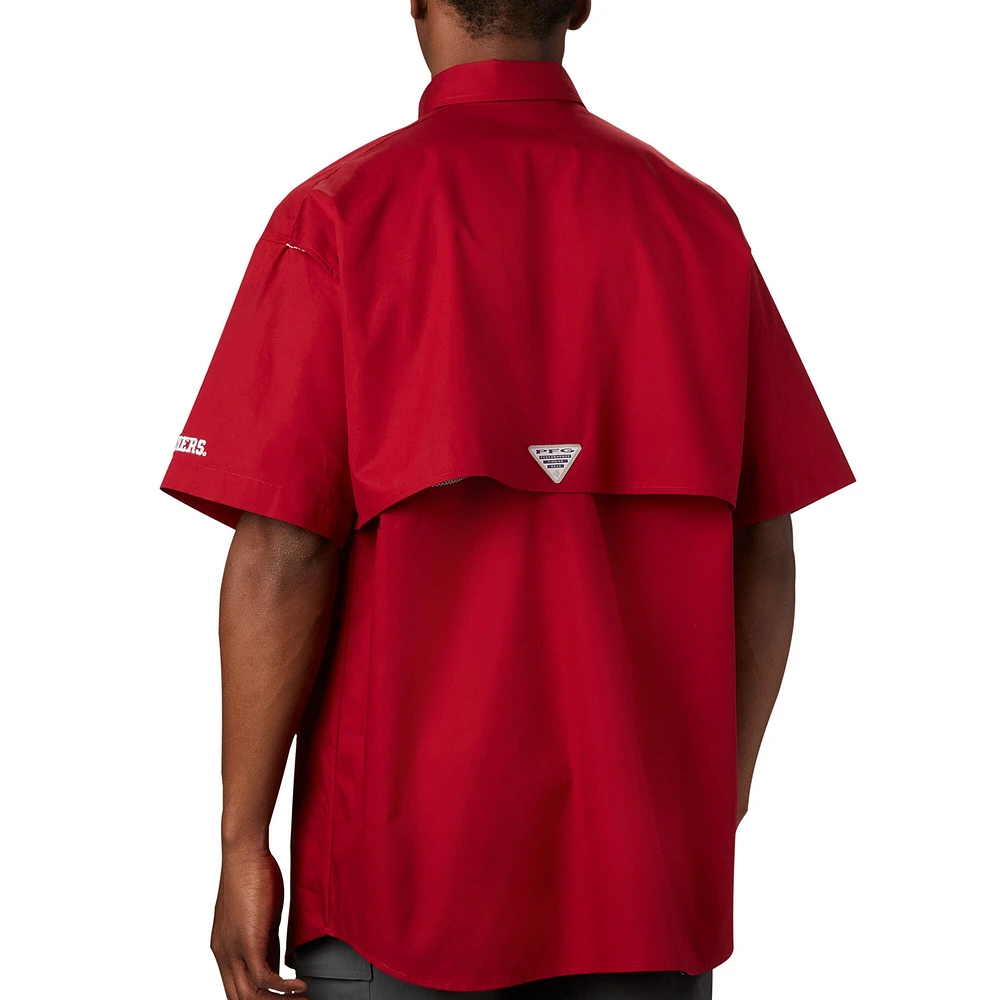 Chemise boutonnée Columbia Crimson Oklahoma Sooners Big & Tall Bonehead pour hommes