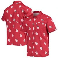 Chemise boutonnée omnicolore Columbia Crimson Oklahoma Sooners Super Slack Tide pour homme