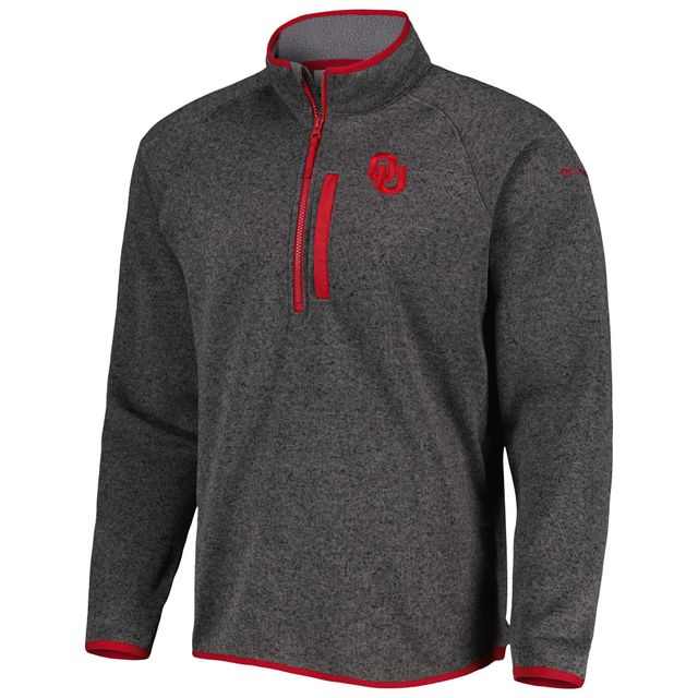 Haut à demi-zip raglan Columbia Oklahoma Sooners Canyon Point gris pour homme