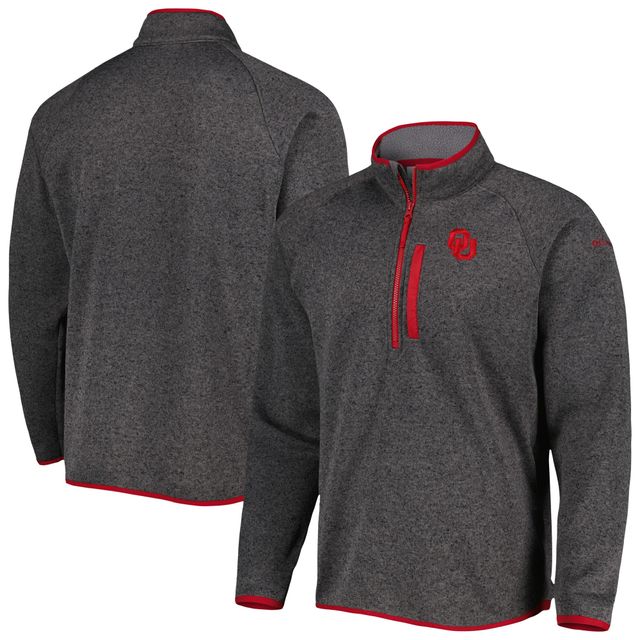 Haut à demi-zip raglan Columbia Oklahoma Sooners Canyon Point gris pour homme