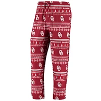 Men's Concepts Sport Crimson Oklahoma Sooners Ugly Sweater Knit Long Sleeve Top and Pant Set