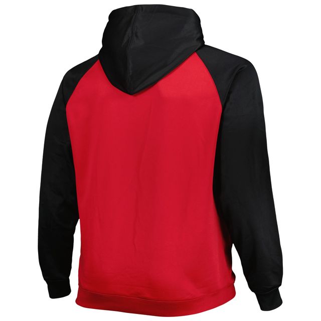 Sweat à capuche en polaire raglan Big & Tall Oklahoma Sooners cramoisi pour homme
