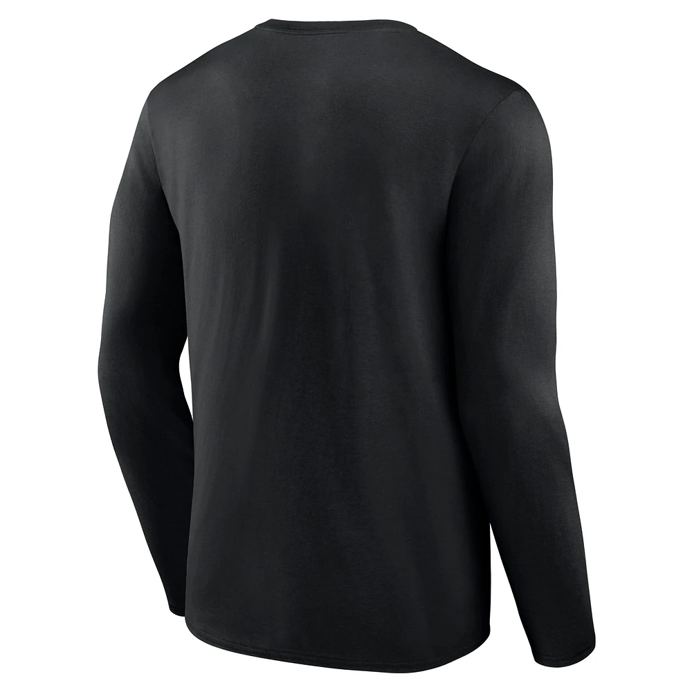 Men's Fanatics Black Oklahoma Sooners Broad Jump 2-Hit Long Sleeve T-Shirt