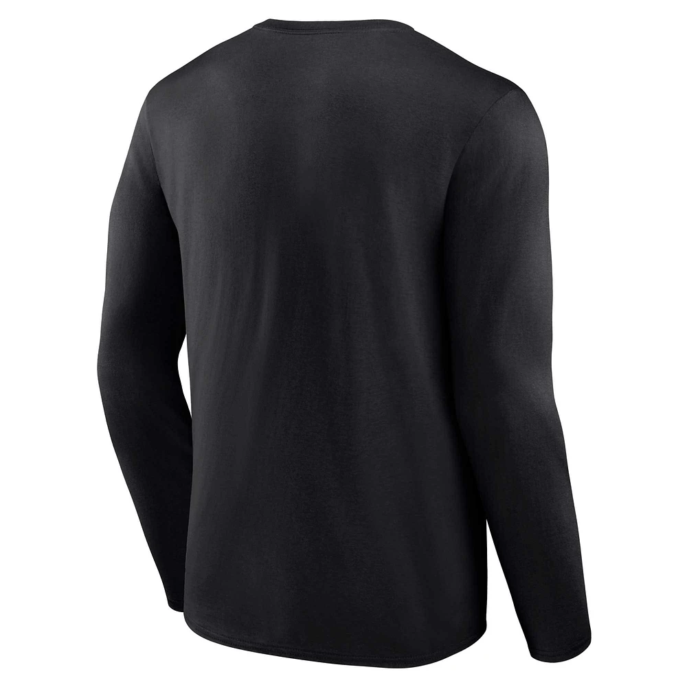 Men's Fanatics Black Oklahoma Sooners Distressed Arch Over Logo Long Sleeve T-Shirt