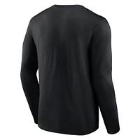 Men's Fanatics Black Oklahoma Sooners Double Time 2-Hit Long Sleeve T-Shirt