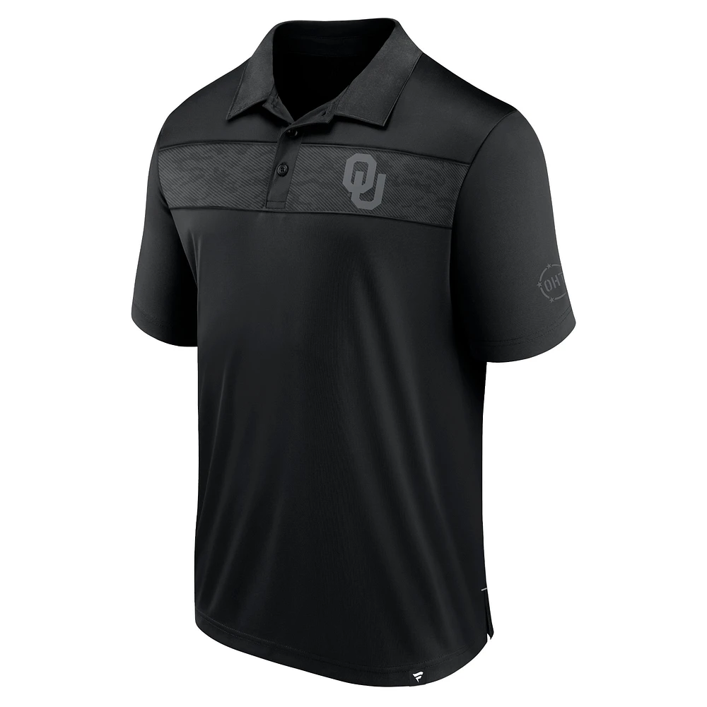Men's Fanatics  Black Oklahoma Sooners OHT Military Appreciation Polo