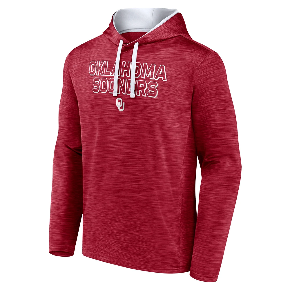 Men's Fanatics  Crimson Oklahoma Sooners Athlete Fleece Pullover Hoodie