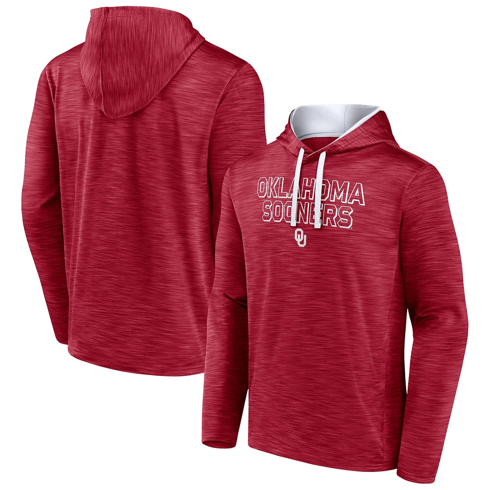 Men's Fanatics Crimson Oklahoma Sooners Athlete Fleece Pullover Hoodie