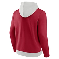 Men's Fanatics  Gray/Crimson Oklahoma Sooners Primary Arctic Fleece Pullover Hoodie