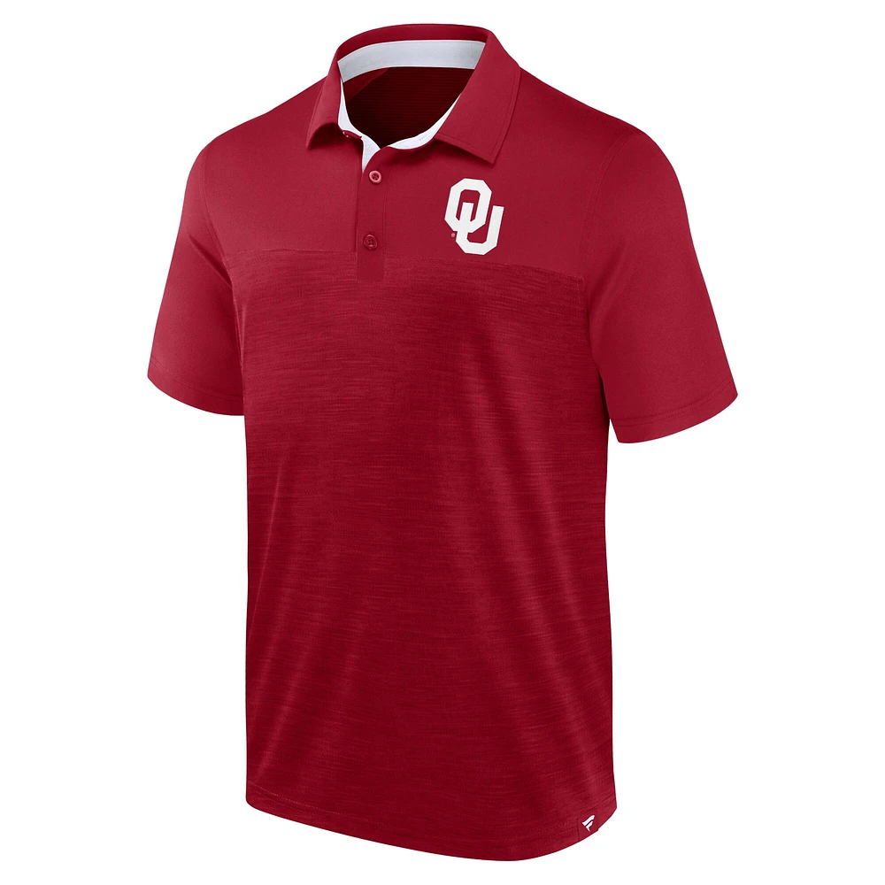 Men's Fanatics Heather Crimson Oklahoma Sooners Classic Homefield Polo