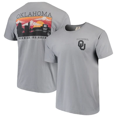 Men's Gray Oklahoma Sooners Comfort Colors Campus Scenery T-Shirt