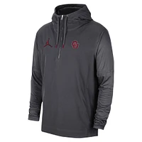 Men's Jordan Brand Anthracite Oklahoma Sooners Player Half-Zip Jacket