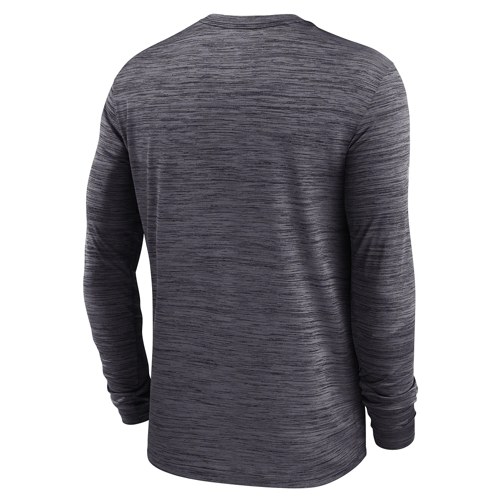 Men's Jordan Brand Black Oklahoma Sooners 2025 Sideline Velocity Performance Long Sleeve T-Shirt
