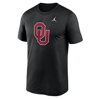 T-shirt Jordan Brand noir avec logo Oklahoma Sooners Primetime Legend pour homme