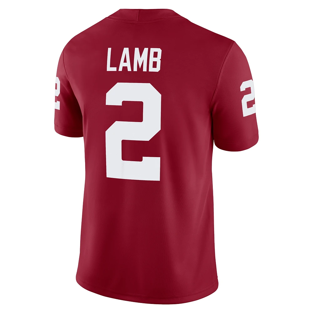 Men's Jordan Brand CeeDee Lamb Crimson Oklahoma Sooners Alumni Player Game Jersey
