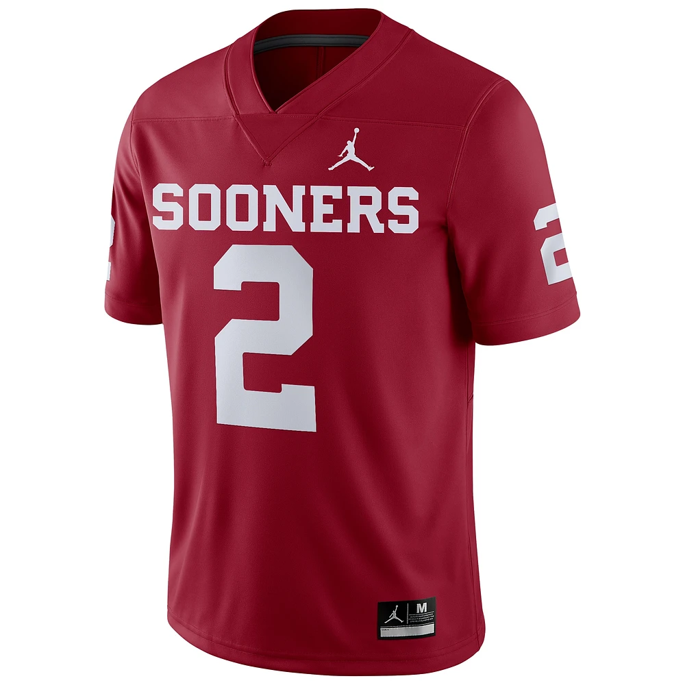Men's Jordan Brand CeeDee Lamb Crimson Oklahoma Sooners Player Game Jersey
