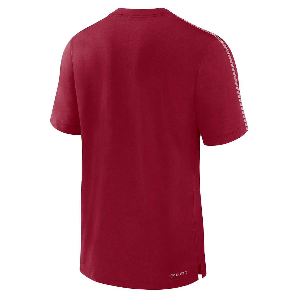 Men's Jordan Brand Crimson Oklahoma Sooners 2024 Sideline Player Performance Tri-Blend T-Shirt