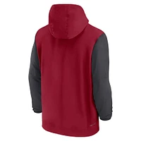 Men's Jordan Brand Crimson Oklahoma Sooners 2024 Sideline Pregame Player Half-Zip Hoodie