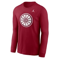 Men's Jordan Brand Crimson Oklahoma Sooners Alternate Logo Long Sleeve T-Shirt